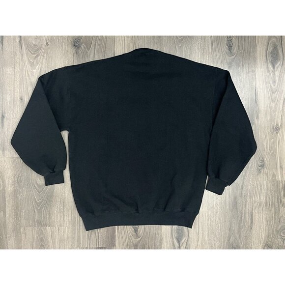 Vintage Sweatshirt Jerzees Mens XL Black Sabers Plaid Logo 90s Super Sweats USA - Picture 5 of 6